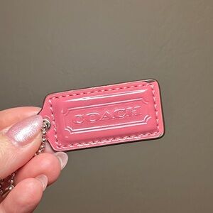 LIKE NEW - Coach Pink Leather Keychain/Hangtag/Bag Charm
